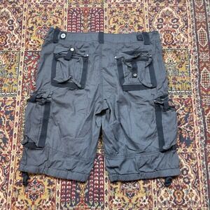 Urban City Men's Cargo Shorts Dark Gray Pinstripe Utility Pockets Size 40